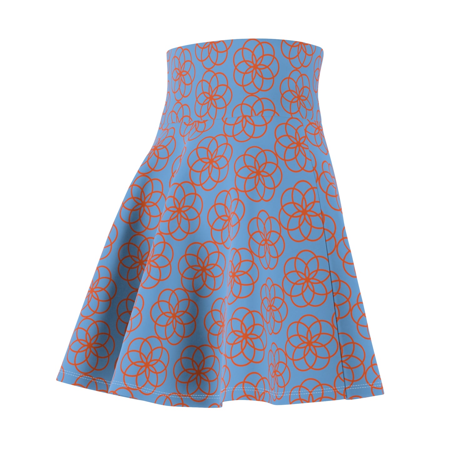 Women's Orange Flower Skater Skirt