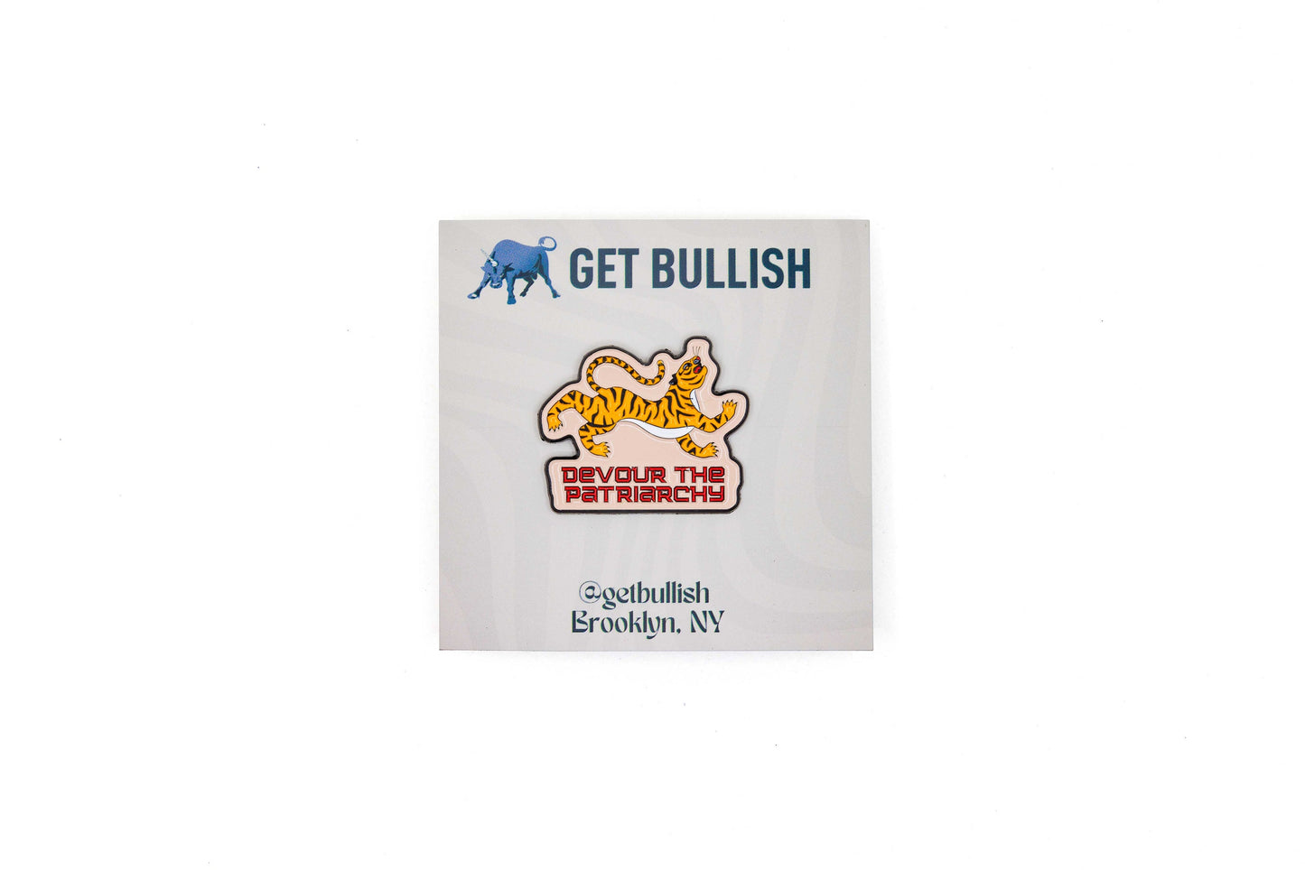 Devour the Patriarchy Feminist Tiger Enamel Pin