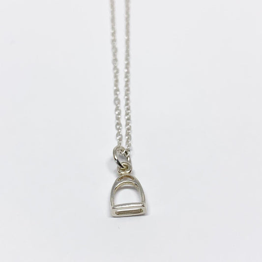 Recycled Silver Stirrup Charm Necklace