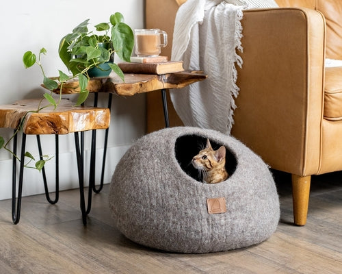 Premium Felted Wool Cat Cave