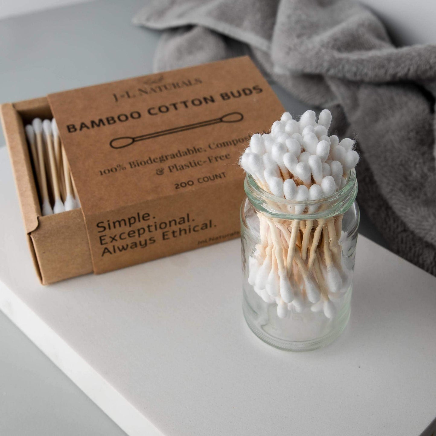 Plastic-Free Bamboo Cotton Buds 200-Pack