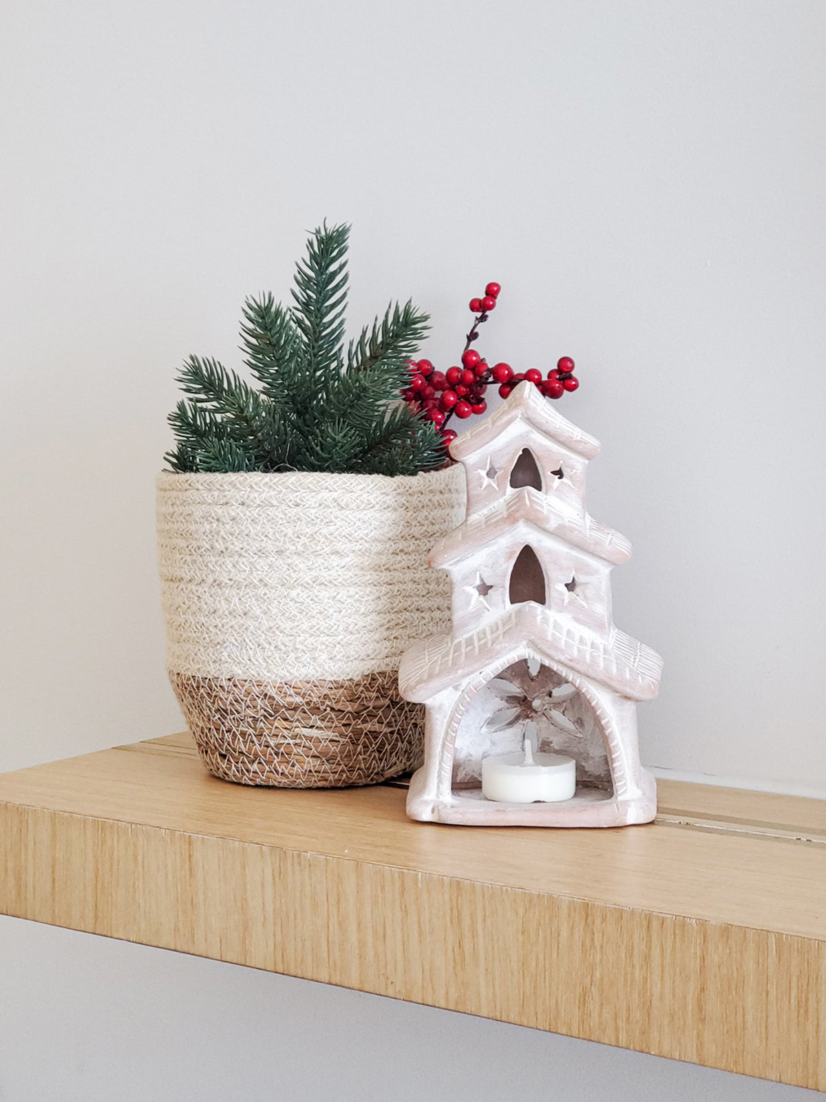 Terracotta Tea Light Candle Holder - House