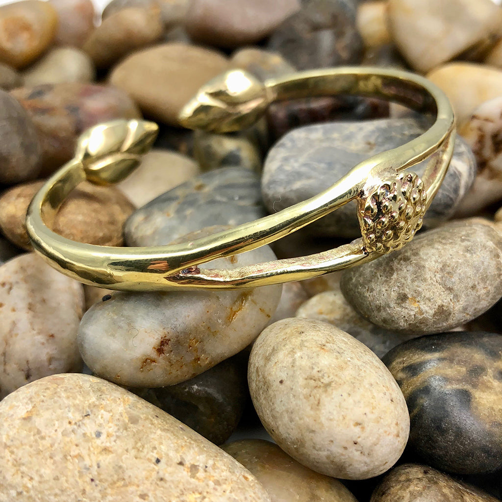 Recycled Bombshell Lotus Cuff Bracelet