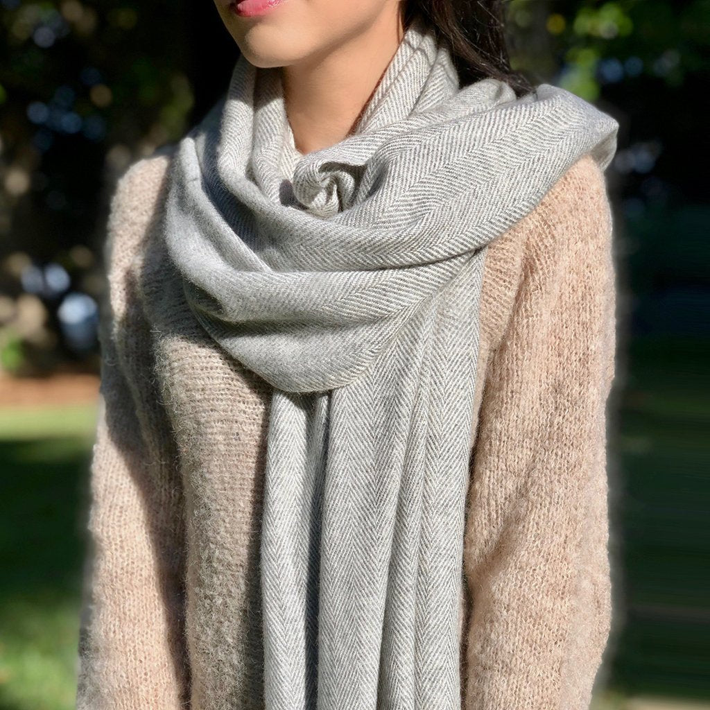 Grey Himalayan Cashmere Scarf