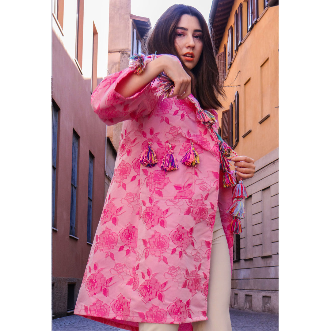 Tassel Rose Statement Coat