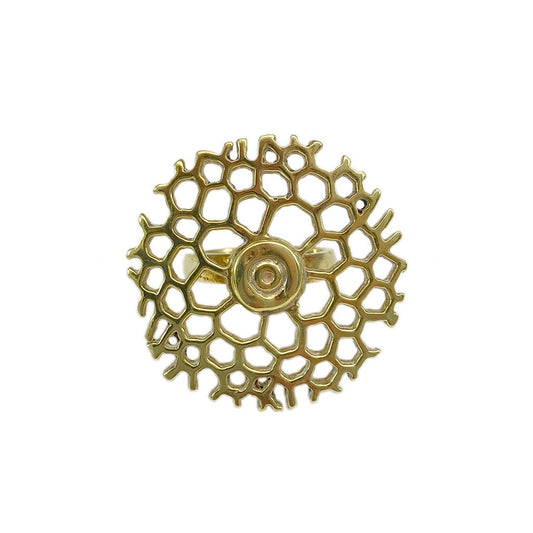 Recycled Bombshell Honeycomb Ring (adjustable)