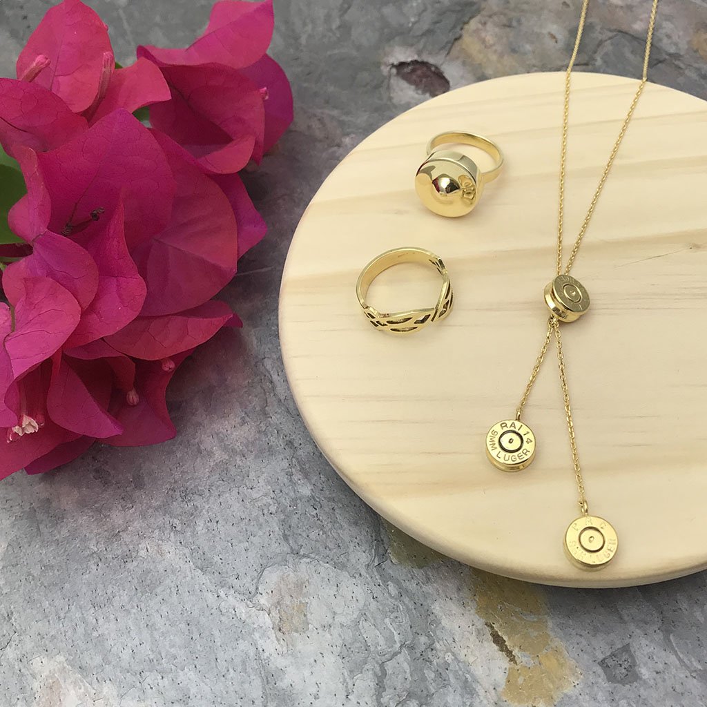 Recycled Bomb Cambodian Leaf Ring (adjustable)