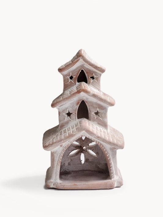 Terracotta Tea Light Candle Holder - House