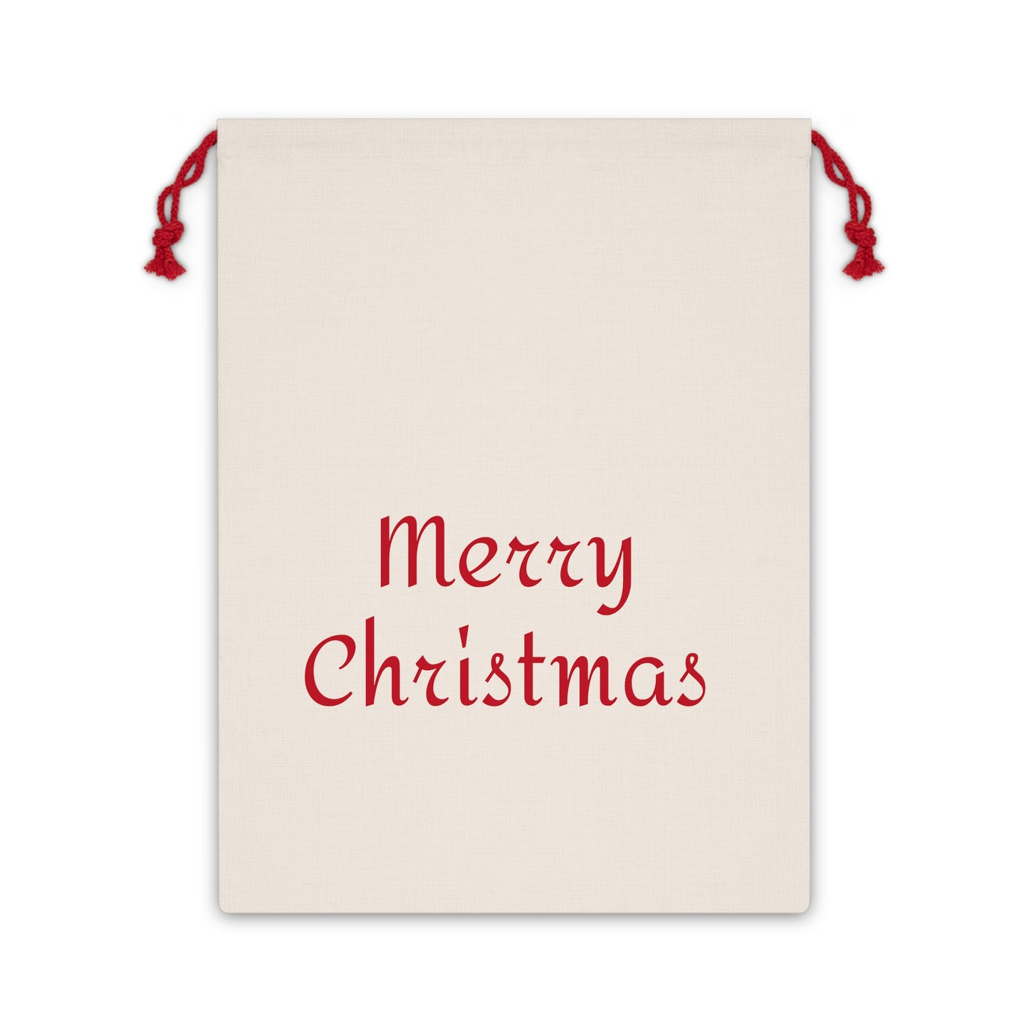 Merry Christmas Linen Gift Bag