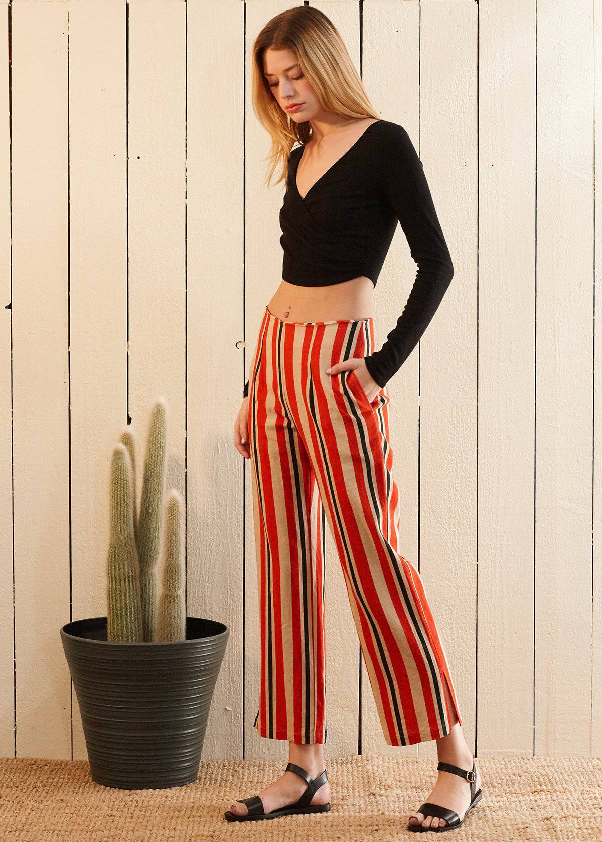 Multi-stripe Cropped Pants