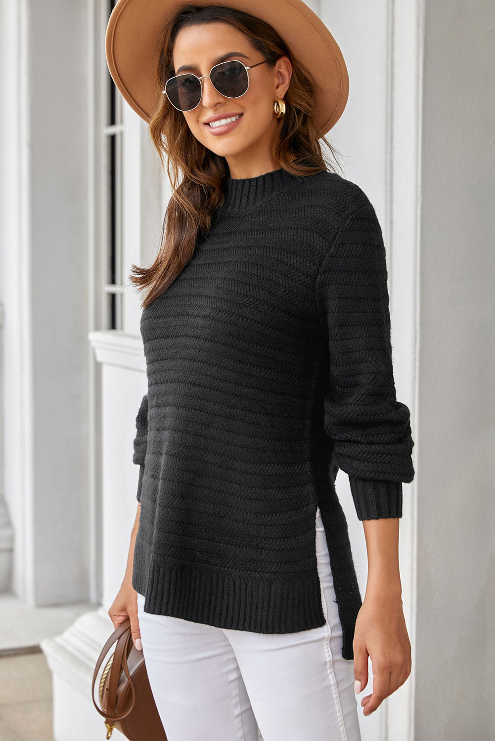 Black Textured Sweater