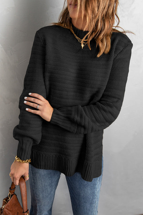 Black Textured Sweater