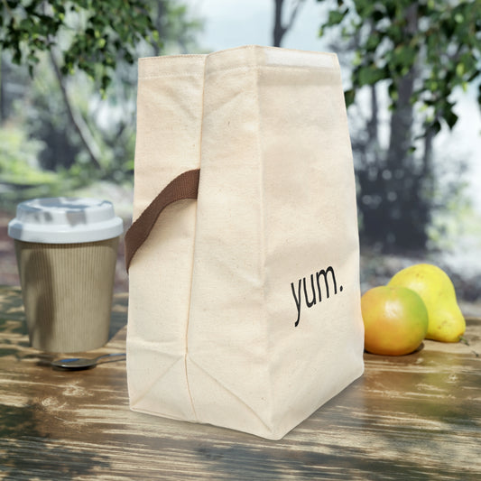 YUM Canvas Reusable Lunch Bag With Strap (Color it Yourself!)