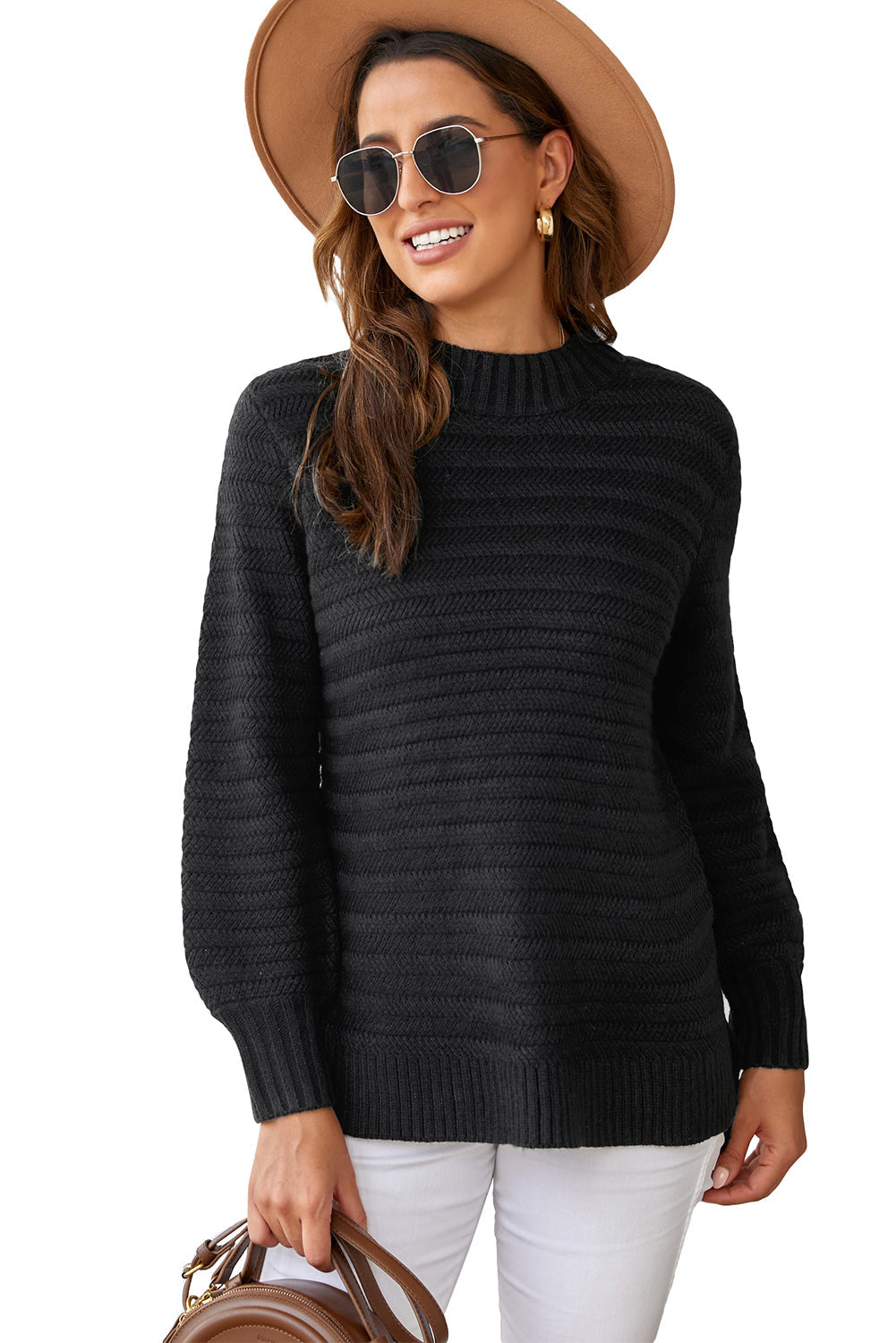 Black Textured Sweater