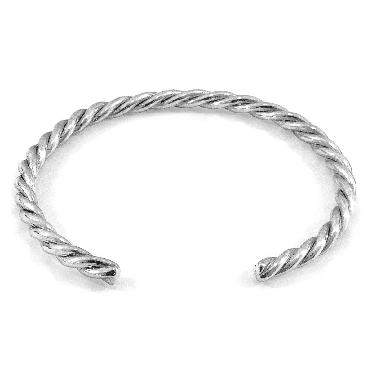 Rope Silver Bangle