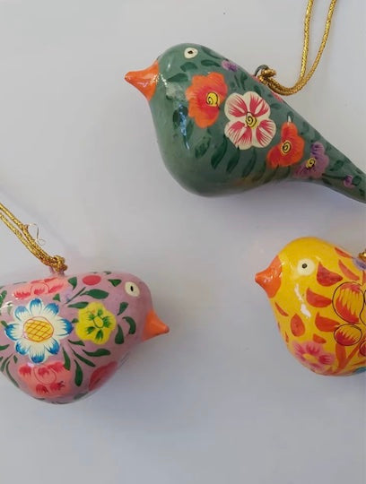 Hand Painted Bird Ornaments