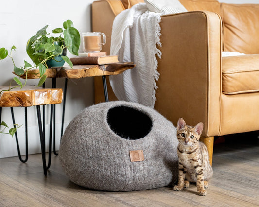 Premium Felted Wool Cat Cave