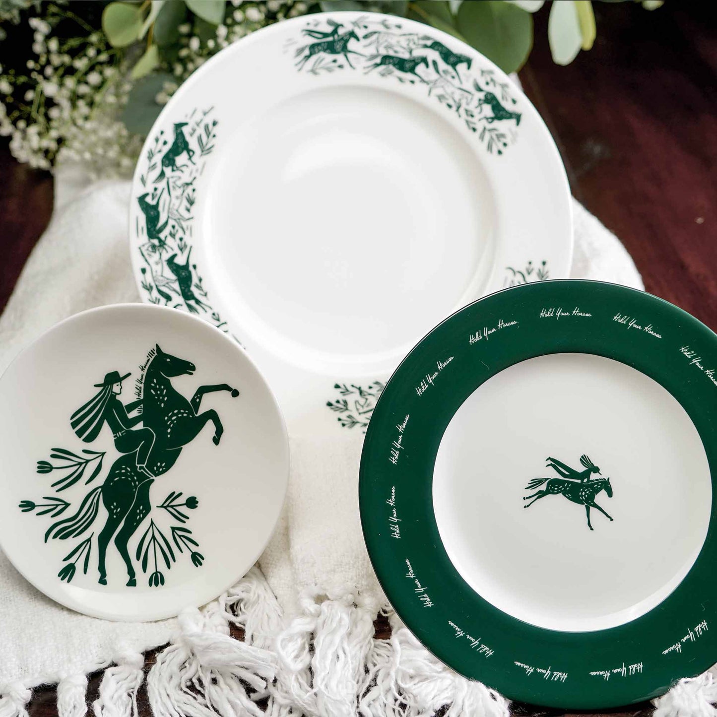 Hold Your Horses 3 Piece Plate Set