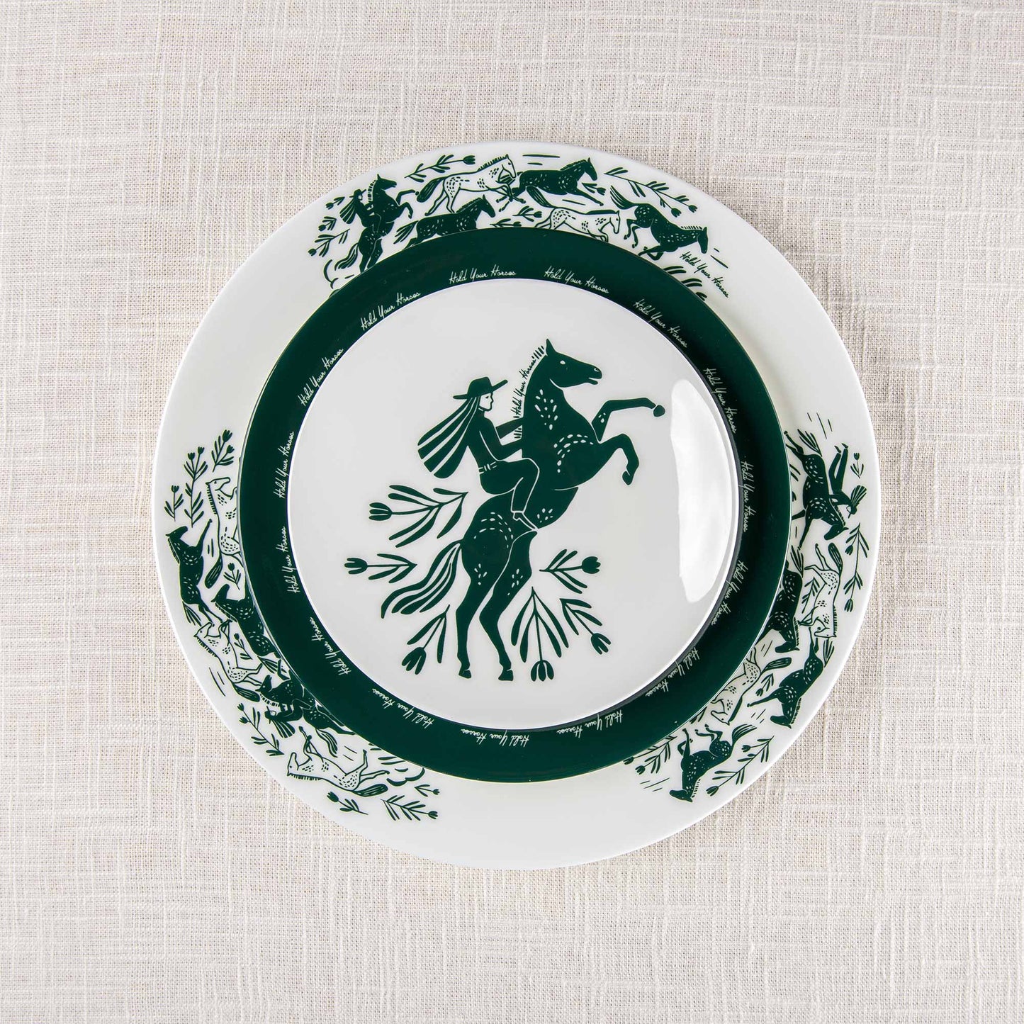 Hold Your Horses 3 Piece Plate Set