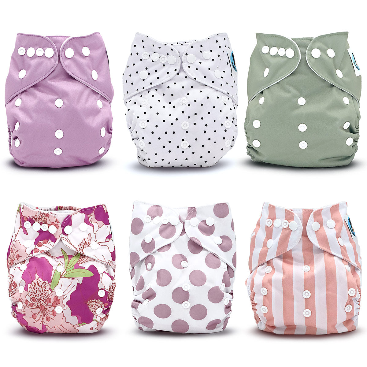 Jolie Fleur Reusable Diaper Collection (6 Piece Set)