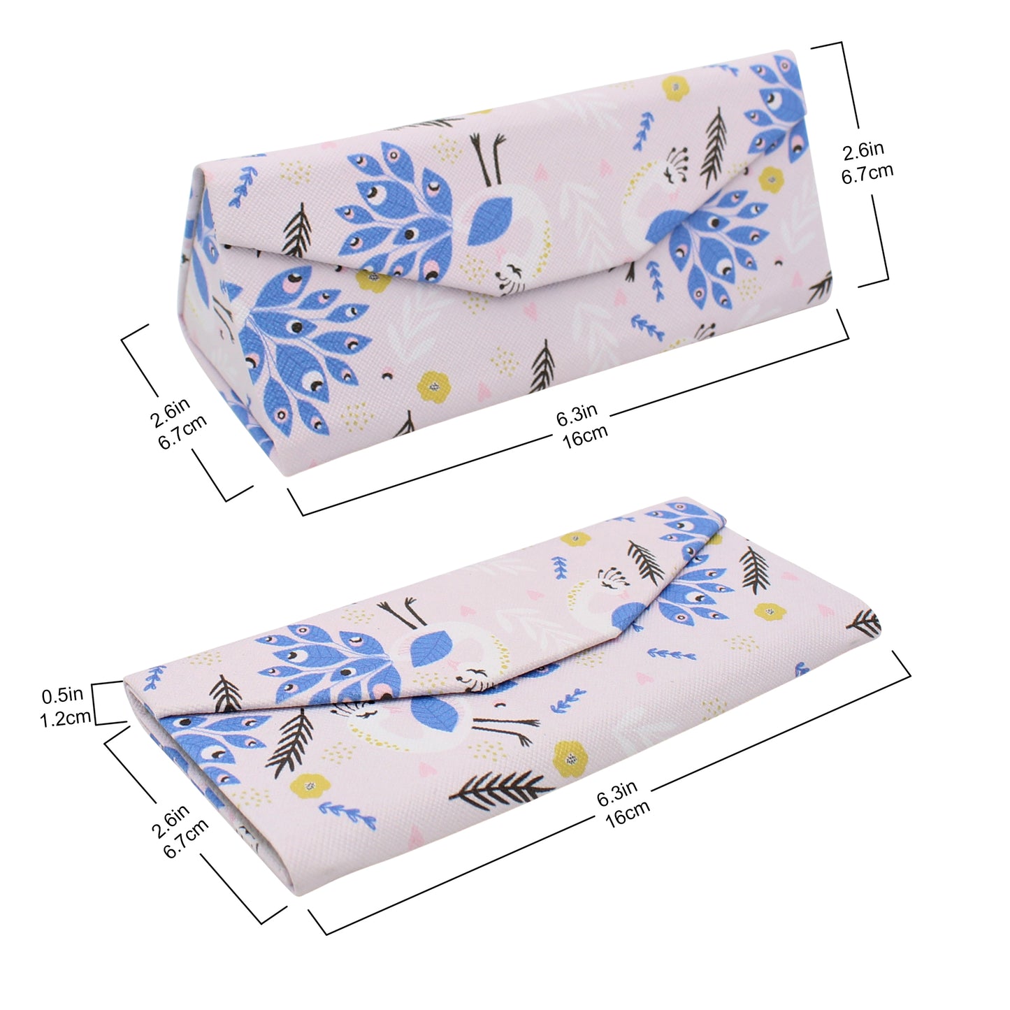 Peacock Folding Glasses Case