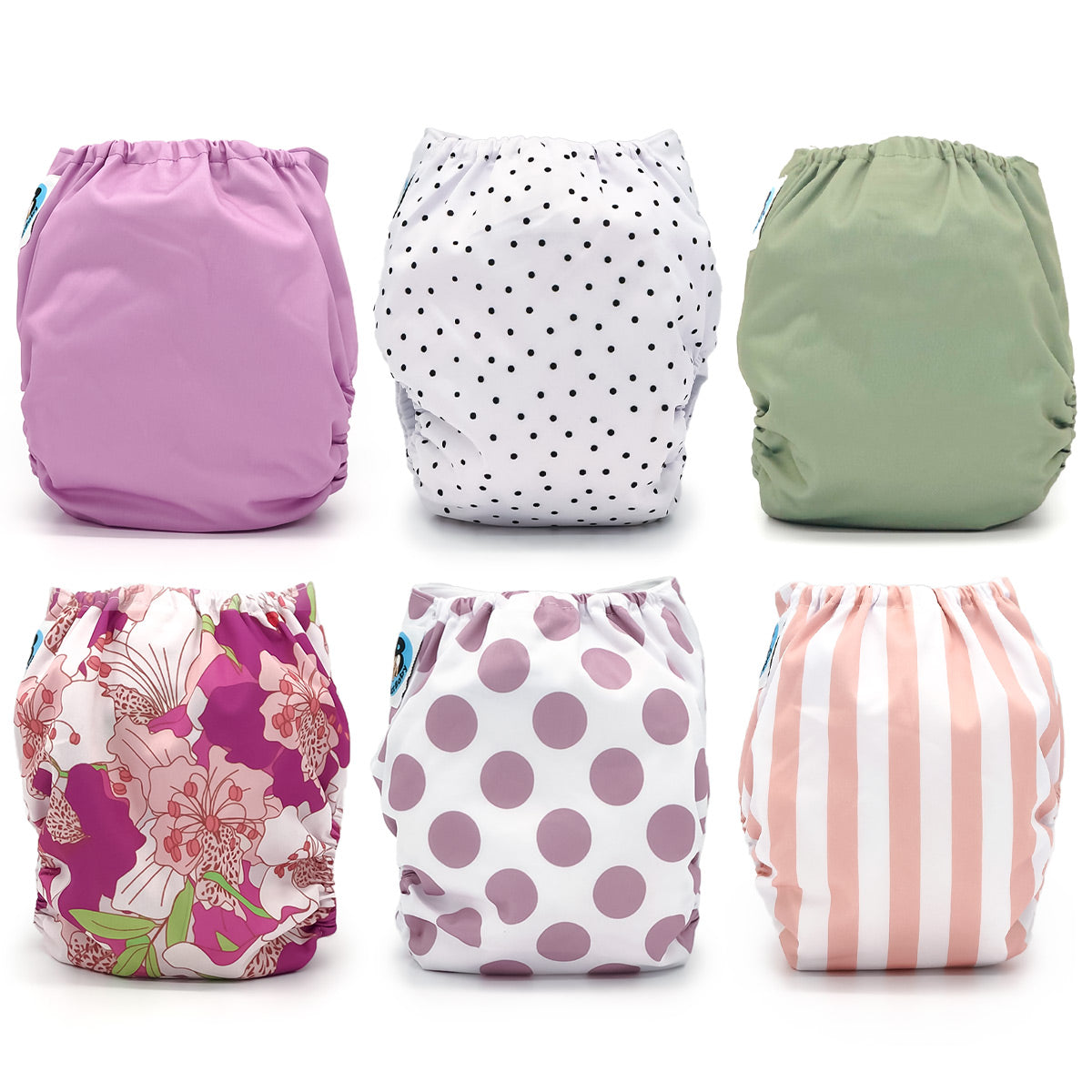 Jolie Fleur Reusable Diaper Collection (6 Piece Set)