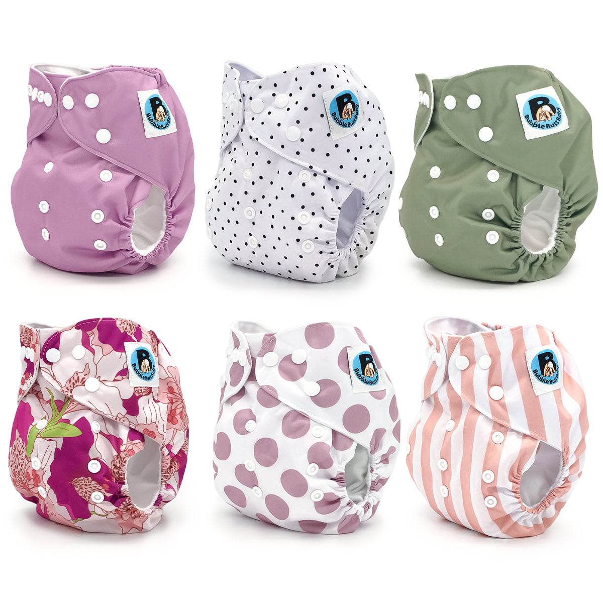 Jolie Fleur Reusable Diaper Collection (6 Piece Set)