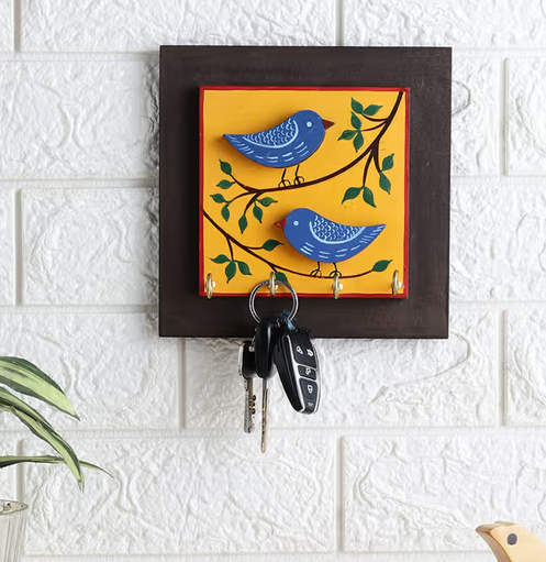 Handmade Blue Birds Key Holder
