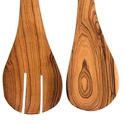 Hand Carved Olive Wood Salad Servers