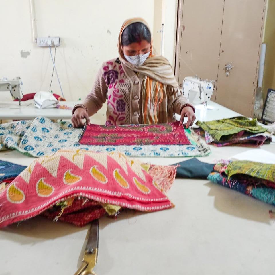 Upcycled Sari Infinity Scarf